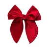 Hair Accessories Velvet Embroidered Edge Bow Clip Autumn And Winter Little Girl Fabric Card Christmas Headwear