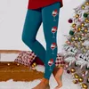 Women's Leggings Women Underwear Shorts voor training uit kerstdruk kleurblok broek zachte rekbare legging set