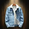 Hommes jean veste épaississait l'agneau de cachemire couloir une couleur unie à l'épreuve du froid hiver d'hiver streetwear 231222
