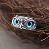 Devil's Eye Owl Ring Creatieve overdrijving Dierliefhebbers Mond verstelbare ring