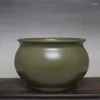 Bottles 5.9"Collect Chinese Ceramics Tea-dust Glaze Porcelain Round Jar Pot Kettle Crock