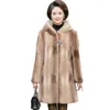 Fasci per pelliccia da donna Donne inverno cappotto di alta qualità imitazione soprabito in più size cappotti caldi con cappuccio casual con cappuccio ok1329