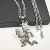 New juggalo Hatchetman Insane Clown Posse Twiztid ABK stainless steel pendant Figaro necklace 30inch242U