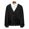 Pulllaes pour hommes Color Color Cardigan V Sweater Noup