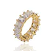 Rozmiar 6-10 Hip Hop Cubic Cyrron Pierścienie Wysokiej jakości biżuteria Złota Złota i Sliver Mikro Pierścieni Pierścień Prezent274z