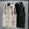 Herenvesten Hooded Spring herfst mouwloze jas voor mannen Mode Warm mannelijk Winter Vest Licht plus size heren Werk in de vaart