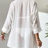 Suknia na plaży damskiej dla kobiet Summer Pareo 2023 koszula szyfonowy Spot wolny poliester szydełkowy tunik i pływanie