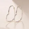 Boucles d'oreilles Stud Factory Wholesale 925 STERLING Silver Love Heart Hoop Bangle s'adapte à la mode de bijoux européens