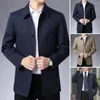 Heren Jackets Men Jacket Casual Spring Business Pak Long Sleeve Solid Color with Turn Down Collar for Autumn Coat