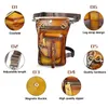 Waist Bags Quality Leather Men Design Casual 8" Tablet Messenger Sling Bag Multifunction Fashion Travel Belt Pack Leg Drop 2141l