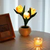 Nachtlichten tulpenlamp tafel bureau led simulatie licht ornamenten voor woonkamer bureaubladdecoratie