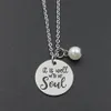 Pendant Necklaces Fashion Bible Verse Necklace It Is Well With My Soul Stainless Steel Quote Scripture Christian Jewelry GiftsPend291W