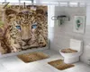 Pelliccia di pelliccia leopardo per doccia tappetino tappeto da bagno morbido per bagno per bagno copertura divertente sedile impermeabile tenda da bagno impermeabile 22130585