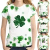 Женские блузки Clover Print Green Scrub Tops St. Patrick's Clinic Clinic Увзается униформная блузя униформа De Enfermera para mujer