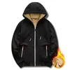 Men's Hoodies Men Hooded Jacket Zipper Hoodie Windproof Winter With Fleece Lining Closure Long Sleeve For Cold