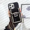 Women Crossbody Designer Phone Case For iPhone 15 Pro Max Cases Apple iPhone 14 Pro Max 13 12 15 Plus Case Card holders Brand C Wallet Phone Cover Lanyard