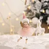 Party Decoration Ornaments Christmas Angel Dolls Cute Princess Dress Xmas Tree Pendant With Wings Home