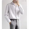 Casual shirts voor heren mannen lange mouw solide gewoon tieners knappe zachte mode kleding all-match persoonlijke Japanse kpop streetwear gezellig h36