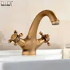 バスルームシンク蛇口Vidric Antique Faucet Bronze Brushed European and Cold Water Roma Style Vintage Basin Mixer Cozin