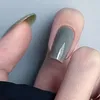Falska naglar Solid Cement Green Whiten Manicure med ofarlig och smidig kant för tjejklänningsmatchning
