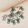 Charms 10sts Green Tortoise Alloy Animal Pendants med hummer CLAW CLASPS KEYCHAIN ​​FÖR KVINNA GIRLER smycken Tillbehör 18 37mm