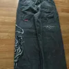 Herr jeans streetwear y2k mens hip hop jnco tiger grafisk retro baggy harajuku gotisk hög midja breda benbyxor