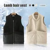 Kvinnors västar XL-5XL Autumn Winter Lamb Fleece Vest Coat Middle Old Age Top Stor storlek förtjockad varm ärmlös jacka tank