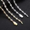 high quality Hip Hop Men's Necklace 6.5mm Spring Buckle Aircraft Tennis Chain Zircon Necklace Jewelry For Women