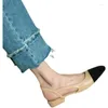 صندل الصيف عالي الكعب أحذية المرأة الأساسية 2024 اثنين من الألوان الربط كلاسيكي الأزياء الموضة نساء سميكة