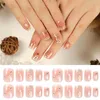 Valse nagels 24 stks kerstnagelpers op tips sneeuwvlok korte nep draagbare ballerina acryl kunstmatige full