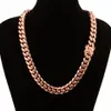 Chic Miami Cuban Chains For Men Hip Hop Jewelry Rose Gold Color Thick Stainless Steel Wide Big Chunky Necklace Gift2959