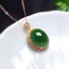 SGARIT Custom Jewelry Factory Men Green Jade Solid Gold Naphrite Jasper Jewelry15mm 19Mm Pendant