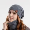 Boinas de chapéu de cachecol de gorro de pelúcia de inverno masculino