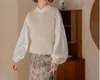 Coletes femininos em camadas francesas malha para a tendência de roupas de primavera e outono feminina nova camisola de mangas soltas sem mangas soltas em camisola