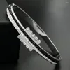 Bangle Ladies heren sieraden 4 mm breedte Itanlia stretch charmelarmband mode zirkoon zwart en wit roestvrij staal