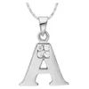 Fashion English Letter Colar Pingente Alphabet Letras A-R Crystal White Gold Friendship Amante Goldes de Natal Colares212m