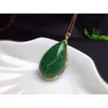 Bijoux vert sgarit en gros de bijoux en or de pierres précieuses naturelles 19x33 mm Forme de poire Néphrite Jade Pendant