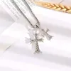 CH Designer Cross Pendant Necklace Chromes Instagram Diamond Studded dubbel rostfritt stål Hip-Hop Men's Women's Sweater Heart Chain Lover Gift Luxury Fashion i3st