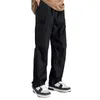 Pantaloni da uomo uomo pantaloni cargo streetwear gamba larga con tessuto traspirante morbido multiplo per stile di comfort casual rinforzato