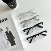 Solglasögon Korea Retro Cat Eyel Glasses Frame Women Lovely Ins No Makeup Plain Men Eyewear Cute Decorative Computer