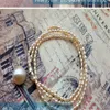 Hand knotted natural white pink purple 3-4mm small rice type freshwater pearl pendant necklace 43cm