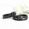 Top 2019 Fashion Hook Leather Bracelets For Men Popular Boys Knight Courage Bandage Charm Black Anchor Bracelets X0706305K