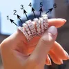 Серебряные женщины обручальное кольцо винтажные модные украшения CZ Diamond Congagement Rings подарок с Box308X