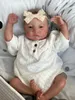 49 cm nyfödd baby docka återfödd Levi vaken mjuk silikon flexibel 3D -hudton med synliga vener handfärg hårdocka