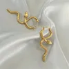 Hoop kolczyki moda 18k złota platowana ze stali nierdzewnej węża kolczyka dla kobiet dziewcząt imprezowy prezent biżuterii e2187
