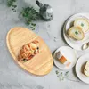 Plates Wood Tray Po Props Housewarming Gift Wooden Trays Platter For Bread Vegetables Home Kitchen Decor Cheese Ham