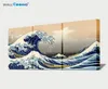 Japan ukiyoe schilderen 3 afbeelding panels canvas de grote golf van quotkanagawa surfingquot hokusai wall art prints lj2011283216723