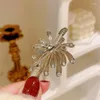 Brosches 2024 Korean Zircon Women's Elegant Pin Year Jewelry Accessories