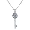 تم تمرير اختبار الماس Moissanite 925 Sterling Silver Key Simple Clavicle Chain Necklace Necklace Women Mashing Mode