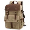 Rugzak grote capaciteit pography camera tas retro canvas waterdichte mannen outdoor reis case SLR met statief bit